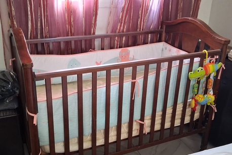 Riyadh, Baby & Kid Stuff, SAR 300,  Baby Wooden Bed & Mattress For Sale