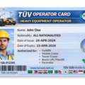 Verified TUV-certified Operator Cards For All Types Of Equipment Operators Available