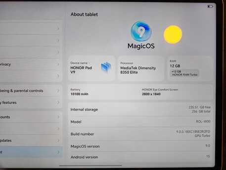 Al Sulaymaniyyah, Tablet Computers, SAR 1400,  HONOR Pad V9 11.5 Inch (256GB/12GB)