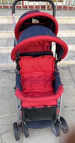 Khobar, Baby & Kid Stuff, SAR 125,  URGENT SALE- Double Baby Stroller &ndash; Red Black