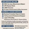 ALL DOCUMENT & BUSINESS SUPPORT SERVICES AVAILABLE ,EWA,CPR, FLYERS POSTERS VISITING CARDS
