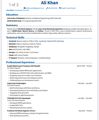 Riyadh, Job Seekers, Software Engineer (MERN Stack)