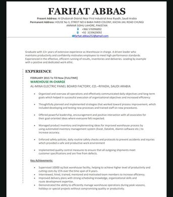 Riyadh, Job Seekers, Warehouse In Charge