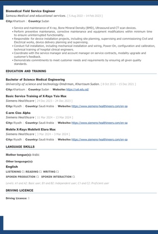 Dammam, Job Seekers, Biomedical Engineer