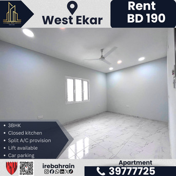 Sitra, Apartments/Houses, BHD 190/month,  2 BR,  Brand New 3 BHK Family Apartment For Rent &ndash; West Eker &ndash; BD 190/-
