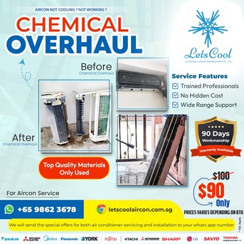 Singapore, Air Conditioners, SGD 90,  Aircon Chemical Overhaul Singapore