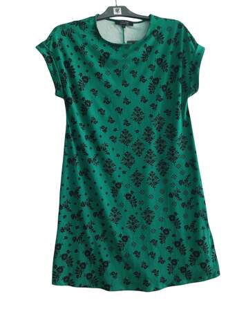 London, Business, Chic Green Print Jersey A Line Dress For Any Occasion