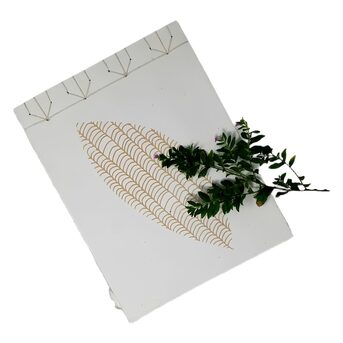 Bangalore, Books, INR 499,  White Cotton Paper Stitch Notebook &ndash; Gold Leaf A4 Journal