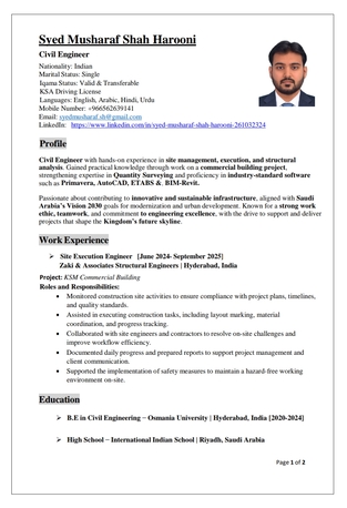 Riyadh, Job Seekers, Civil Site Engineer