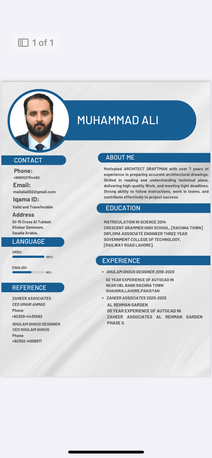 Thuqbah, Job Seekers, Draftsman Architect With 7 Years Of Experience Seeking Job In Dammam,Thuqbah,Jubail Etc.