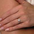 GBP 2000,  1ct Radiant & Pears Trilogy Lab Grown Diamond Engagement Rings.