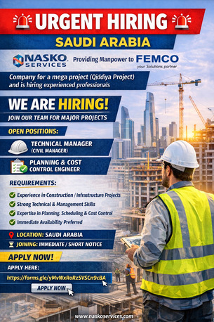 Riyadh, Jobs, Technical Manager (Civil Manager)