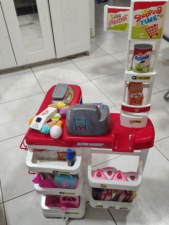 Riyadh, Household Items, SAR 300,  Wooden Doll House SAR 130, Children Bicycle 4-6 Years :120,  Kids Shopping Super Mart :50