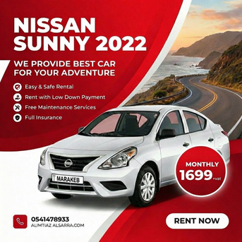 Khobar, Vehicles, Cars & Trucks , SAR 1700,  Nissan Sunny,  2022,  Automatic,  152224 KM,  Cars For Rent