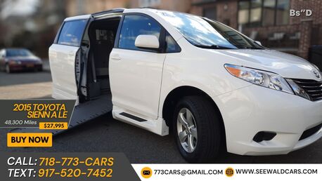 New York, Vehicles, Cars & Trucks , USD 27995,  Toyota Sienna LE,  2015,  Automatic,  48000 KM,  For Sale!  &ndash; WHEELCHAIR ACCESSIBLE MOBILITY VAN Only 48K Miles