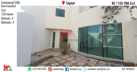 Segaya, Commercial Villas, BHD 1100,  250 Sq. Meter,  Commercial Villa, Segaya - BD 1100 Excl WSSG024