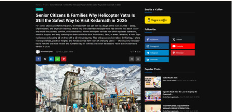 Mumbai, Travel, Why Helicopter Yatra Remains The Safest Option For Kedarnath In 2026