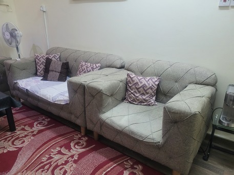 Al Andalus, Furniture, SAR 650,  07 Seater Sofa Set Heav Wood Gray Color