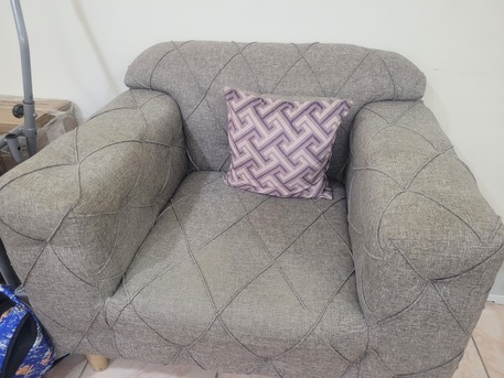 Al Andalus, Furniture, SAR 650,  07 Seater Sofa Set Heav Wood Gray Color