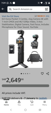 Jeddah, Electronics, SAR 1700,  DGI OSMO POCKET 3 COMBO