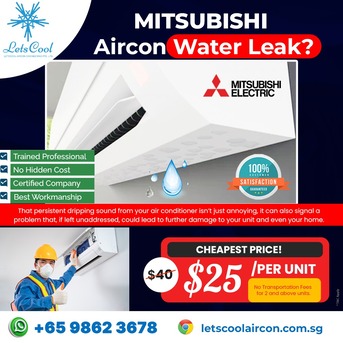 Singapore, Air Conditioners, SGD 50,  Mitsubishi Aircon Water Leaking