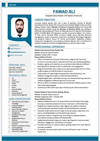 Riyadh, Job Seekers, Computer Teacher