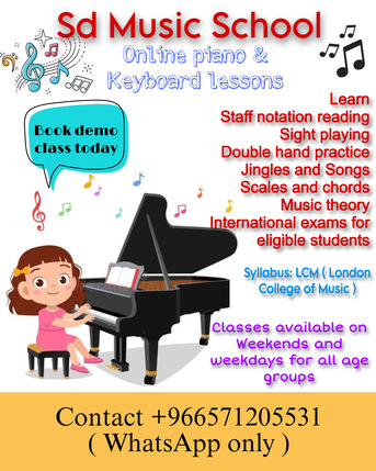 Riyadh, Lessons Offered, Online Keyboard/ Piano Lessons