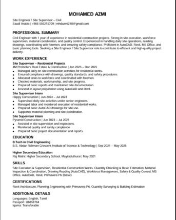 Jubail, Job Seekers, Civil Engineer, Junior Planning Engineer, Site Engineer, Site Supervisor, 3d Designer