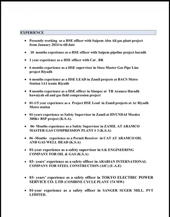 Riyadh, Job Seekers, Safety Officer HSE Supervisor