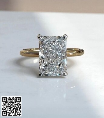 London, Jewelry, GBP 3450,  3ct Radiant Floating Solitare Lab Grown Diamond Engagement Rings.