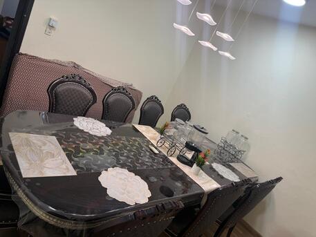 Khobar, Household Items, SAR 2500,  Ramadan Offer Classic Solid Wood Dining Table With High-Gloss Top & 8 Upholstered Chairs