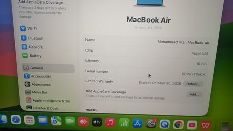 Riyadh, Computers, SAR 4200,  Macbook Air, M4 Chip, 16 GB Memory, 256 GB Storage 15 Inch, Computer/labtop