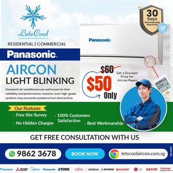 Singapore, Air Conditioners, SGD 50,  Panasonic Aircon Light Blinking