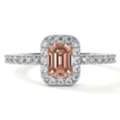 USD 1581,  Emerald Cut Morganite Engagement Ring In Classic Style