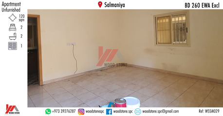 Salmaniya, Apartments/Houses, BHD 260/month,  2 BR,  120 Sq. Meter,  Unfurnished 2 Bedroom Apartment, Salmaniya - BD 260 Excl WSSM029