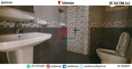 Salmaniya, Apartments/Houses, BHD 260/month,  2 BR,  120 Sq. Meter,  Unfurnished 2 Bedroom Apartment, Salmaniya - BD 260 Excl WSSM029