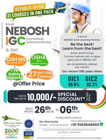 Kolkata, Lessons Offered, NEBOSH IGC Republic Day Offers In Kolkata