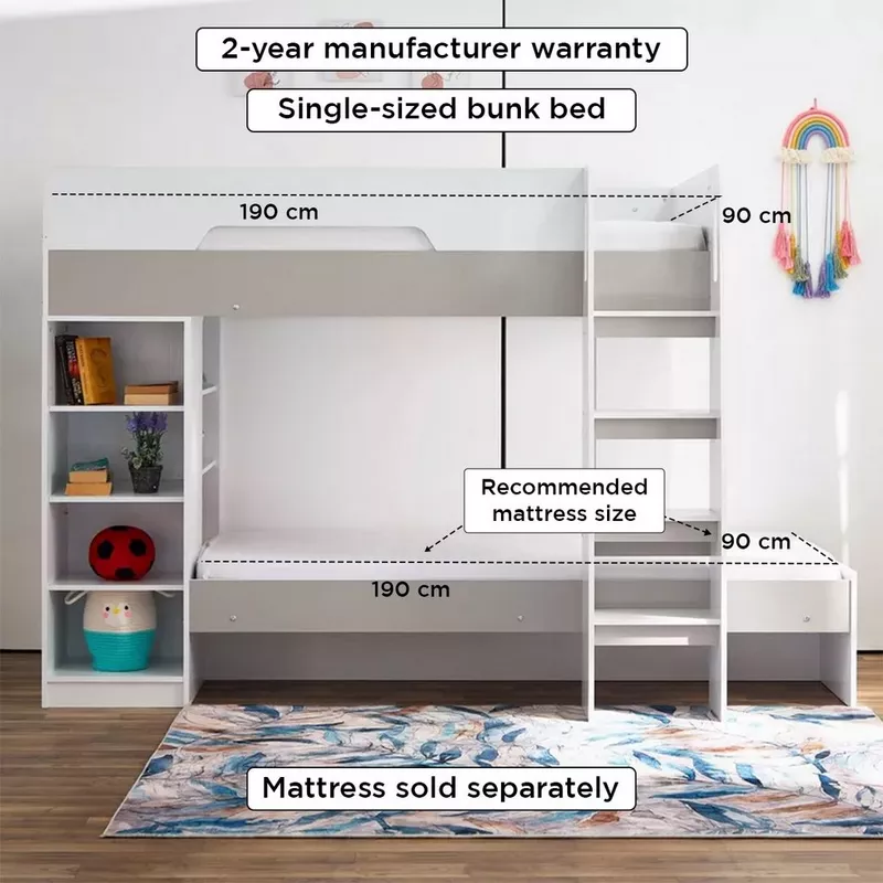 Makkah, Furniture, SAR 950,  Home Box Halmstad Bunk Bed With Storage - 90x190 Cm
