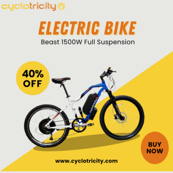 London, Bicycles, GBP 1,  Electric MTB &ndash; Cyclotricity Beast 1500W Full Suspension