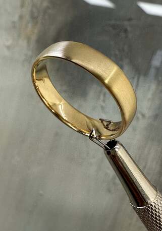 London, Jewelry, GBP 1150,  Best 5mm Matt Soft Court Wedding Band For Him | Comfort Fit With Love