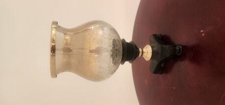 Saar, Household Items, BHD 15,  Vintage Glass & Metal Candle Holder &ndash; Elegant Accent Piece