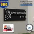 INR 3600,  Elegant Waterproof Acrylic Name Plate For Flats: AMAR & PRIYANKA | ArtsNprints.com