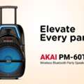INR 5449,  AKAI PartyMate Pro 60W Portable Bluetooth Trolley Speaker With Karaoke