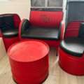 SAR 350,  Barrel Sofa Set &ndash; 2 Chairs, Sofa & Table