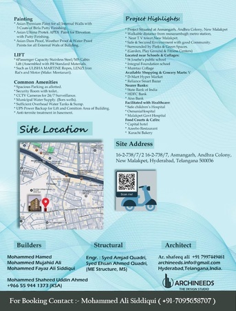 Hyderabad, Real Estate For Sale, INR 6500,  4 BR,  1660 Sq. Feet,  INR 6500, 4 BR, 1660 Sq. Feet, 4BHK Flats Available - Hyderabad New Malakpet