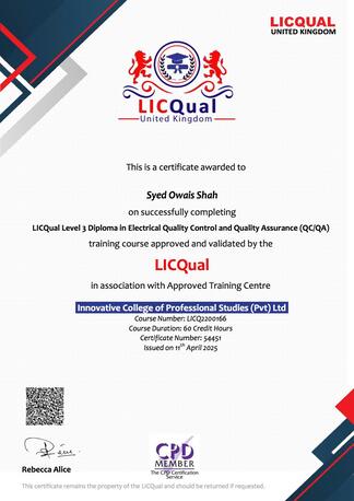 Islamabad, Job Seekers, Electrical Engineer / Qc Inspector / Electrical Supervisor.