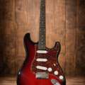 SAR 890,  Fiery Red Electric Guitar - Stratocaster By Yamaha With Cover