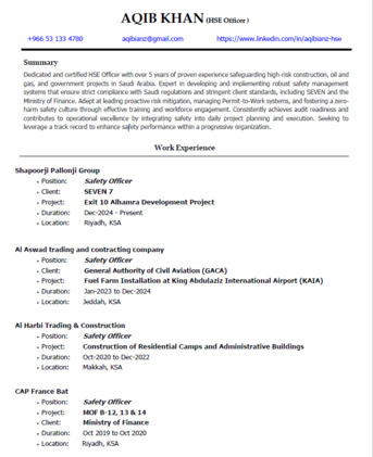 Riyadh, Job Seekers, HSE Officer With 5+ Years Experience - Immediate Joining