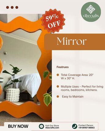 Mumbai, Furniture, INR 8999,  Designer Mirrors That Instantly Elevate Your Home &ndash; Vibecrafts