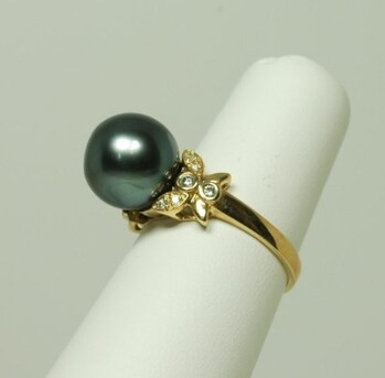 New York, Jewelry, Shop Tahitian Pearl Jewelry Black Pearl Gold Ring Online